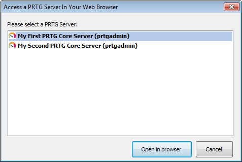 Enterprise Console Server Selection Dialog