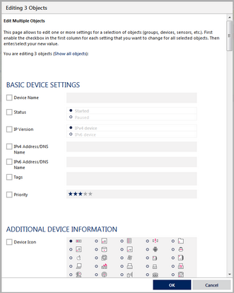 Example of Device Settings in Multi-Edit Mode Example of Device Settings in Multi-Edit Mode